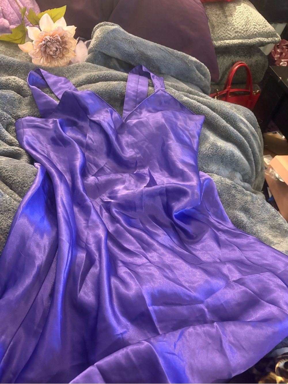 Women's Purple Satin Slip nightgown - Brand Unknown